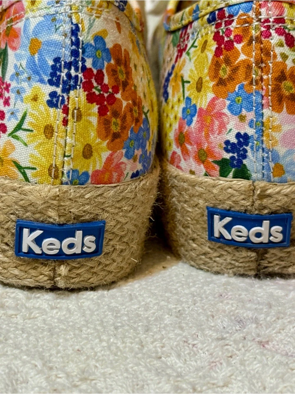 Keds x Rifle Paper Co Womens Floral Canvas Low Top Lace Up Sneakers WF67549 Sz 9